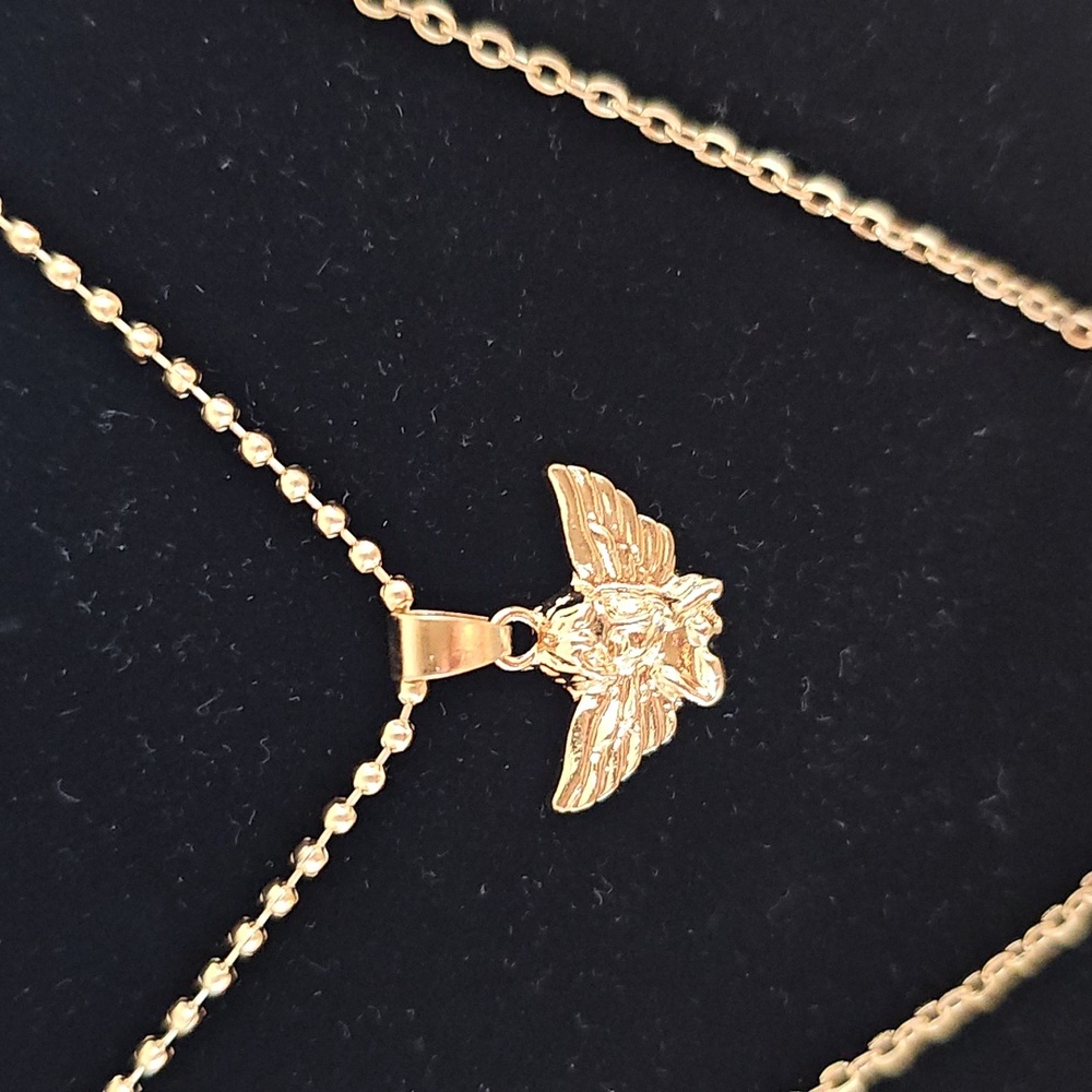 Gold Layered Necklace Fashion Jewelry Set View 3